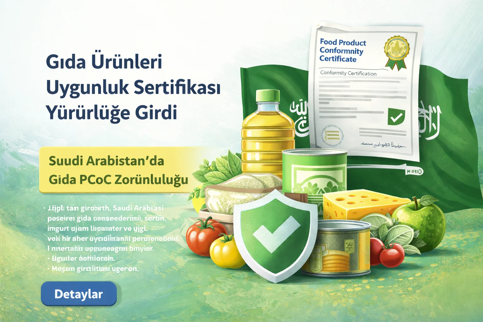 Suudi Arabistan Gıda Ürünleri Uygunluk Sertifikası (Food PCoC)
